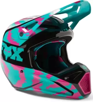 FOX V1 Nuklr Youth Motocross Helmet, turquoise, Size S, turquoise, Size S