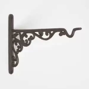 Brown Cast Iron Large Hanging Basket Hook - Brown - Brown - Brown - Homescapes