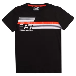 Emporio Armani EA7 Train Lines T-Shirt Black Size 10 Years Boys