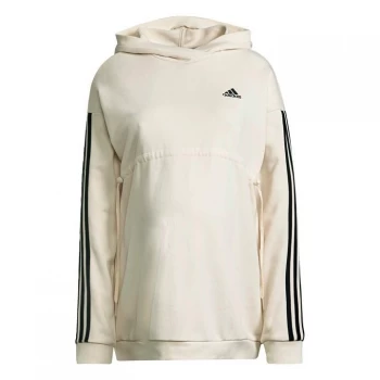 adidas Essentials Cotton 3-Stripes Hoodie (Maternity) Wom - Wonder White / Black