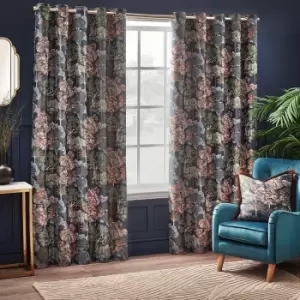 Woodlands Room Darkening Eyelet Curtains Navy, Navy / 168 x 183cm