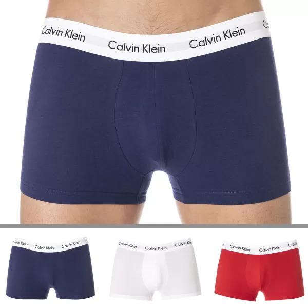 Calvin Klein 3 Pack Cotton Stretch Boxer Briefs - Blue - White - Red S