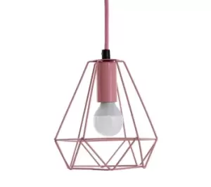 INTERIORS by Premier Beli Metal Wire Pendant Ceiling Light - Pink