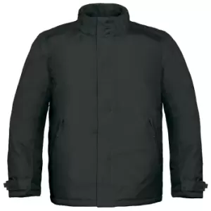 B&C Mens Real+ Premium Windproof Thermo-Isolated Jacket (Waterproof PU Coating) (L) (Black)