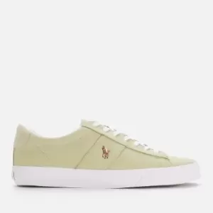 Polo Ralph Lauren Mens Sayer Canvas Low Top Trainers - Light Olive/Multi PP - UK 8