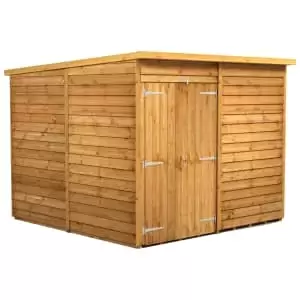 Power Sheds 8 x 8ft Double Door Pent Overlap Dip Treated Windowless Shed