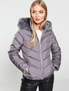 Ted Baker Laiya Short Padded Coat - Grey, Size 3=12, Women