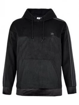 adidas Originals Comfy Cords Hoodie (Curve) - Black, Size 2X, Women