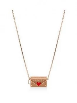 Radley Rose Gold Tone Hello Love Postcard And Envelope Pendant Ladies Necklace