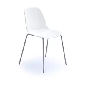 Strut multi-purpose chair with chrome 4 leg frame - white