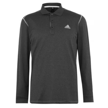 adidas Long Sleeve Therm Polo Shirt Mens - Black