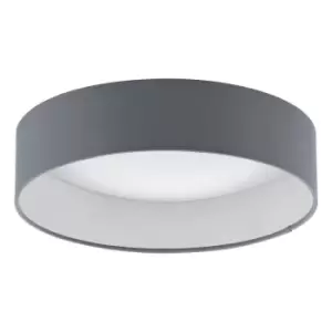 Flush Ceiling Light Colour White Shade Anthracite Fabric Bulb LED 11W Included