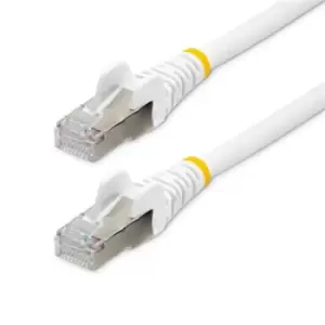 StarTech.com 10m CAT6a Ethernet Cable - White - Low Smoke Zero Halogen (LSZH) - 10GbE 500MHz 100W PoE++ Snagless RJ-45 w/Strain Reliefs S/FTP Network