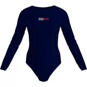 Tommy Bodywear Long Sleeves One Piece - Blue