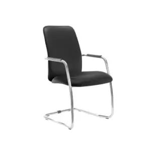 Dams MTO Tuba Black Cantilever Frame Conference Chair with Half Upholstered Back