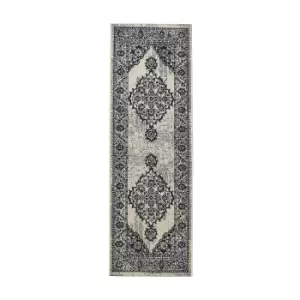 Indoor Outdoor Medallion Runner - Navy - 67x200cm