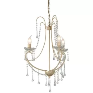 Romance 3 Light Multi Arm Chandeliers Beige Gold