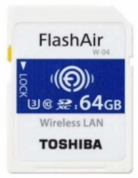 Toshiba FlashAir W04 WiFi SDXC Flash Memory Card 64GB