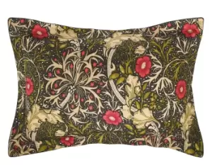 William Morris Seaweed Oxford Pillowcase in Black