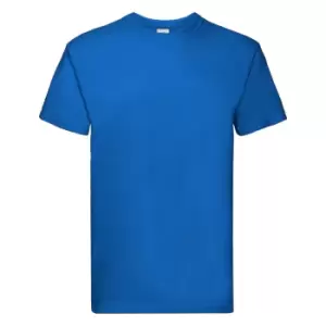 Fruit Of The Loom Mens Super Premium Short Sleeve Crew Neck T-Shirt (2XL) (Royal)