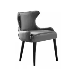 Oxford Lux Velvet Dining Chair Dark Grey Single Chair