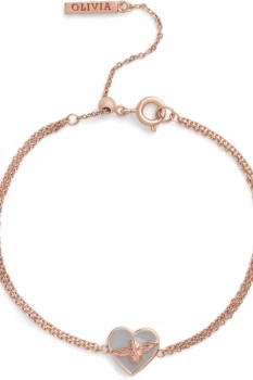 Love Bee Chain Grey Enamel & Rose Gold Bracelet