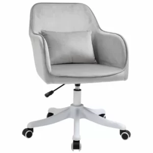 Ophelia Velvet Tub Office Chair with Massage Pillow, Grey