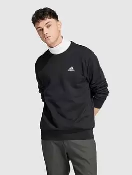 adidas Sportswear Essentials French Terry Embroidered Small Logo Sweatshirt - Black, Size XS, Men