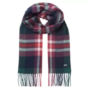 Joules Womens Bracken Check Warm Handle Scarf Navy Pink Check