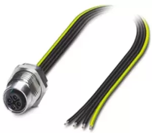 Phoenix Contact, SACC-DSI-M12FSS-4CON-M16/0.5PE Series, Straight M12 to Unterminated Cable assembly, 5m Cable