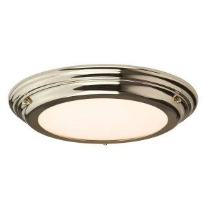 LED 1 Light Flush Light - Polished Brass