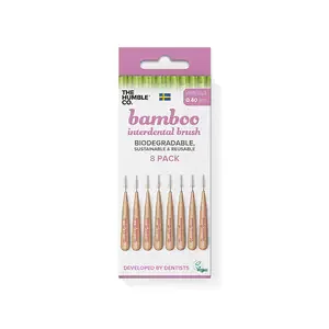 The Humble Co Bamboo 0.4mm Pink Interdental Pink Brush 8Pcs