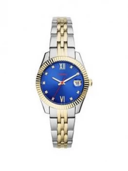 Fossil Scarlette Mini Blie Dial Two Tone Bracelet Women Watch