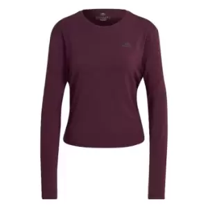 adidas Run Icons Made with Nature Running Long-Sleeve Top - Red