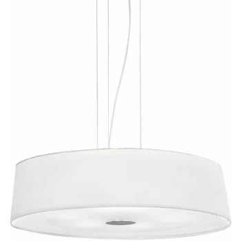 Ideal Lux Lighting - Ideal Lux Hilton - 4 Light Medium Round Ceiling Pendant Chrome White, E27