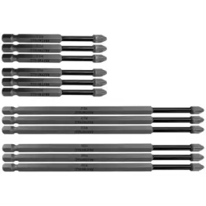 Faithfull XMS22IMPLONG 12 Piece Long Impact Bit Set