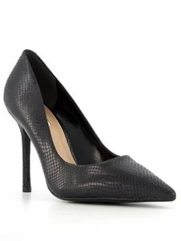 Dune Black Leather 'Belaire' High Stiletto Heel Court Shoes - 3