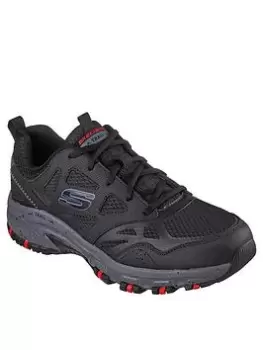 Skechers Hillcrest Overlay Lace Up Trainer, Black, Size 7, Men