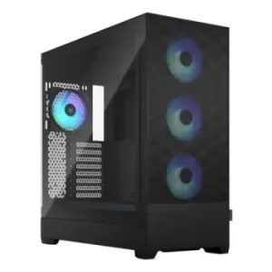 Fractal Design Pop XL Air RGB (Black TG) Gaming Case w/ Clear Glass Window E-ATX Hexagonal Mesh Front 4 RGB Fans & RGB Controller