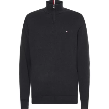 Tommy Hilfiger Pima Half Zip Jumper - Dark Grey P92