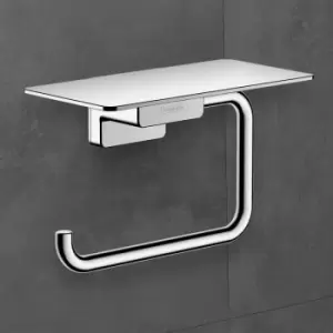 Hansgrohe - AddStoris Toilet Roll Holder with Shelf Chrome - 41772000 - Silver