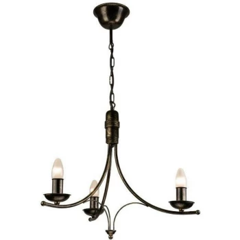 Lamkur Lighting - Luca Traditional Chandeliers Black, 3x E14