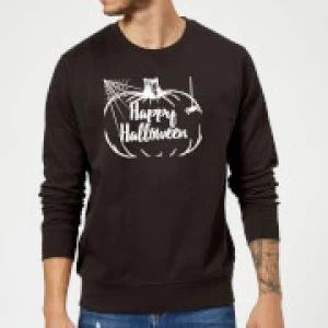 Happy Halloween Pumpkin Sweatshirt - Black - 5XL