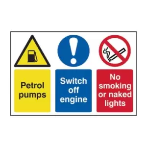 Petrol Pumps/Switch Off Engine/No Smoking - PVC (600 x 400mm)