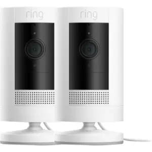 Ring Stick Up Cam Plug-In (Twin Pack) HD 1080p Smart Home Security Camera - White