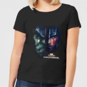 Marvel Thor Ragnarok Hulk Split Face Womens T-Shirt - Black - XXL