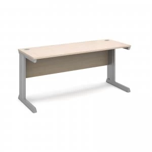 Vivo Straight Desk 1600mm x 600mm - Silver Frame Maple Top