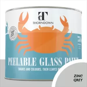 Thorndown Zinc Grey Peelable Glass Paint 150ml - Opaque