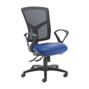 Dams MTO Senza High Mesh Back Operator Chair with Fixed Arms - Nero Black Vinyl