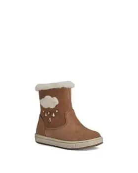 Geox Girls Trottola Faux Fur Suede Boots - Walker, Toddler